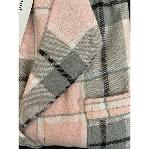 Womens Cupcakes and Cashmere Pink Gray Plaid PJ Lounge Set Large NWT - Picture 3 of 12